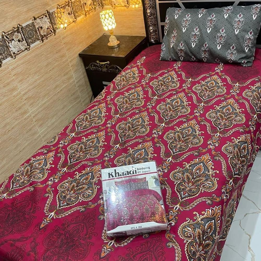 4 Pcs Crystal Cotton Printed Single Bedsheet