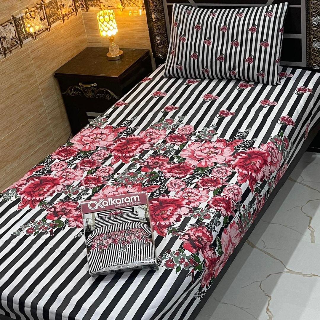 4 Pcs Mix Cotton Printed Single Bedsheet