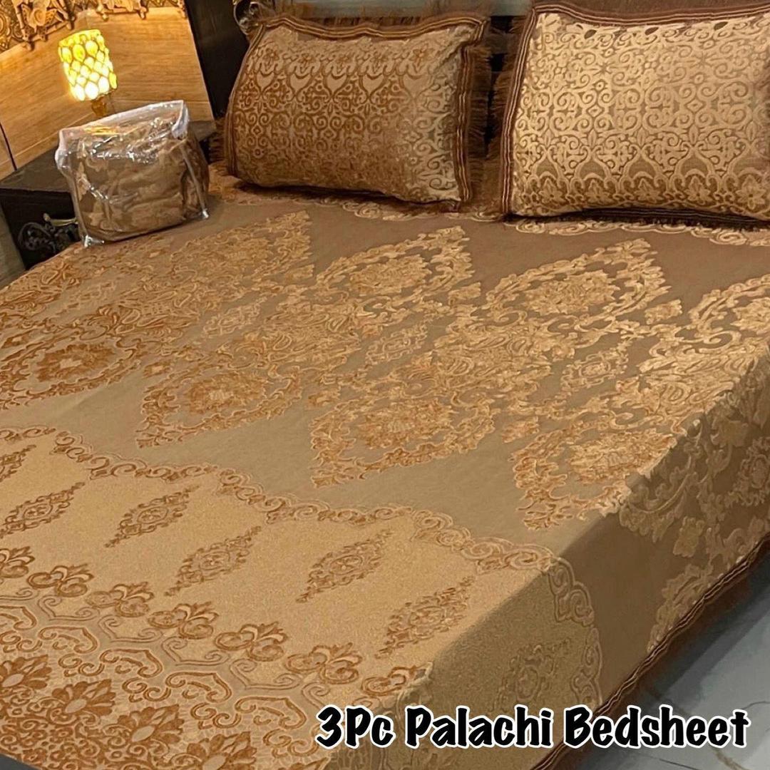 3 Pcs Palachi Plain Double Bedsheet