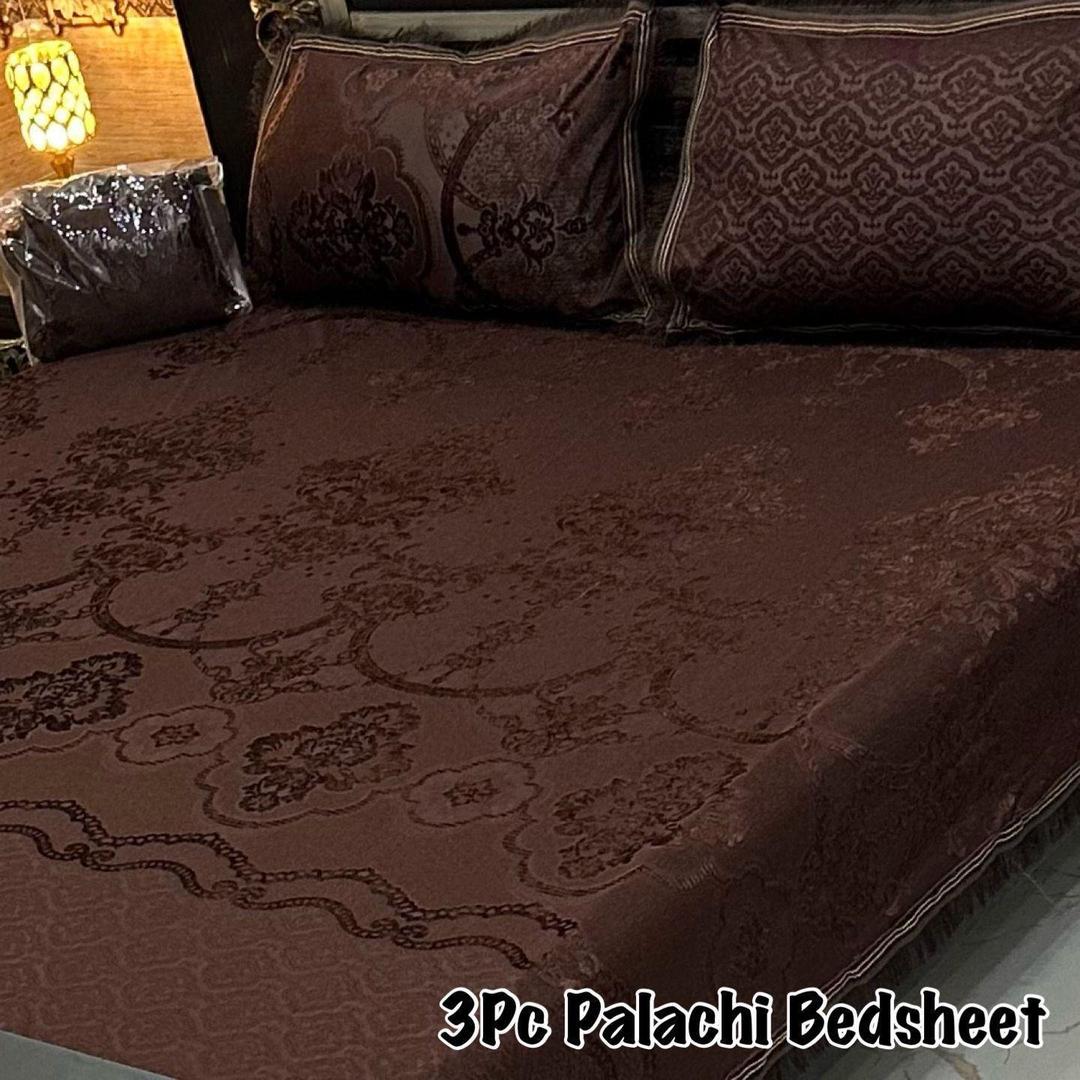 3 Pcs Palachi Plain Double Bedsheet