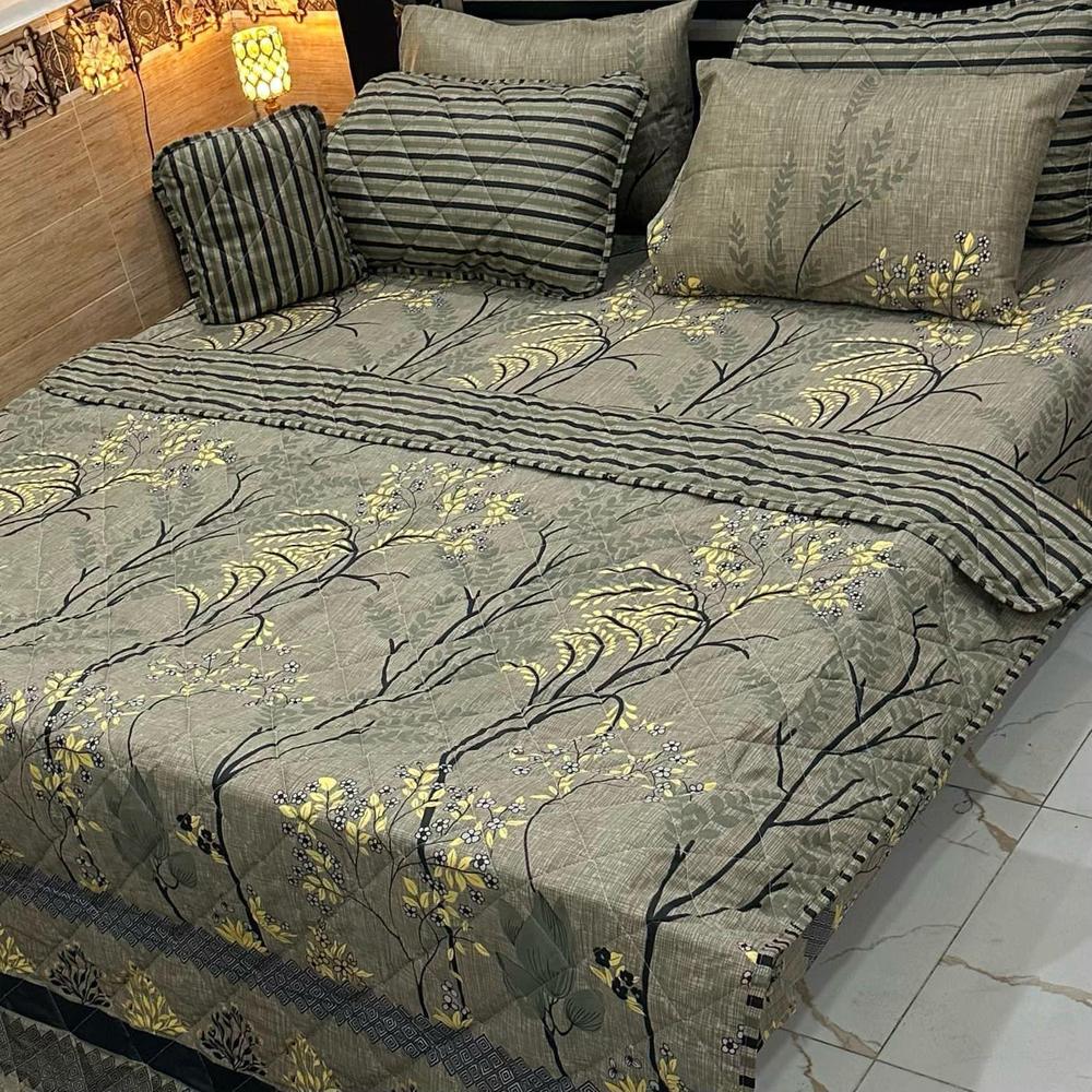 7 Pcs Cotton Printed Comforter Set