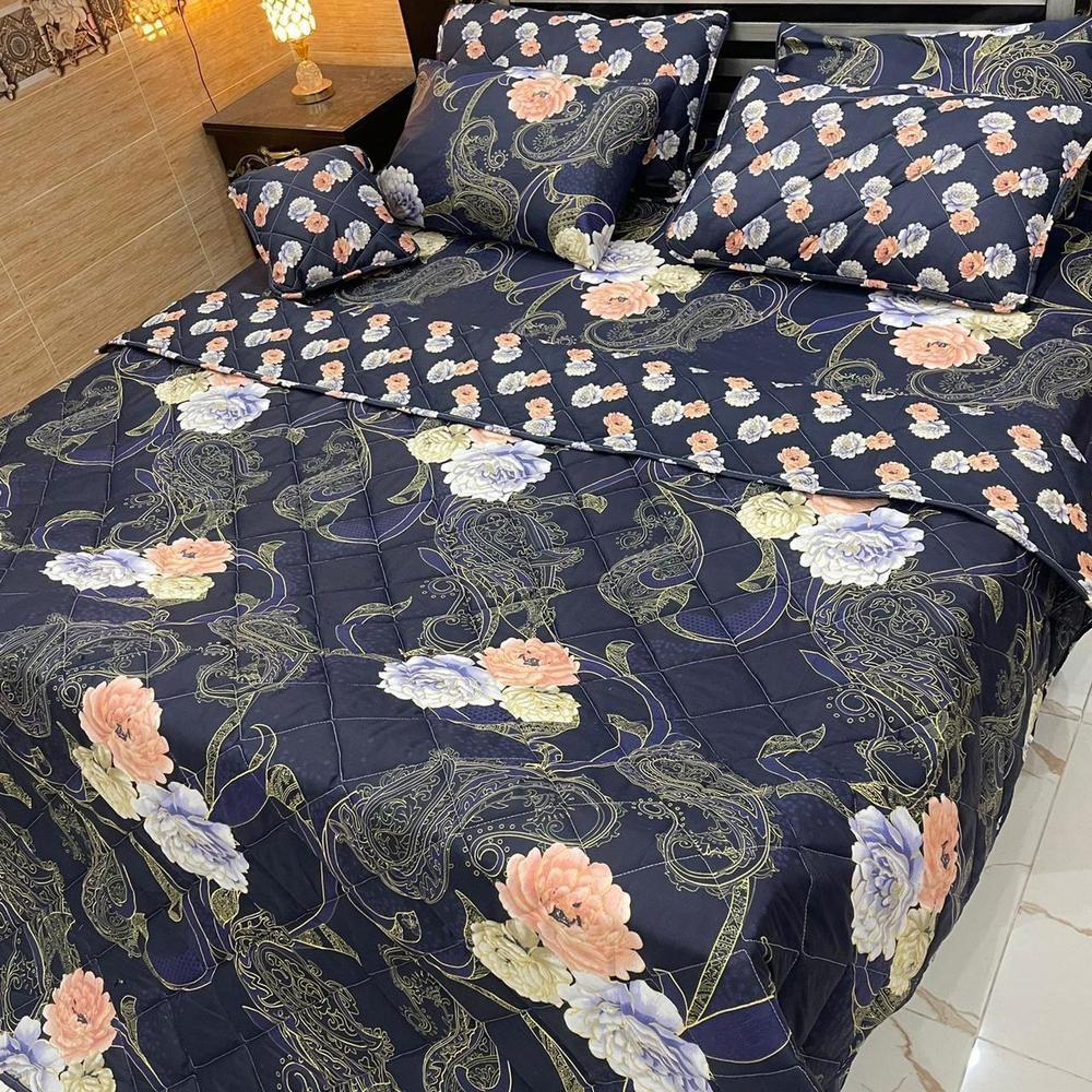 7 Pcs Cotton Salonica Quilted Comforter Set