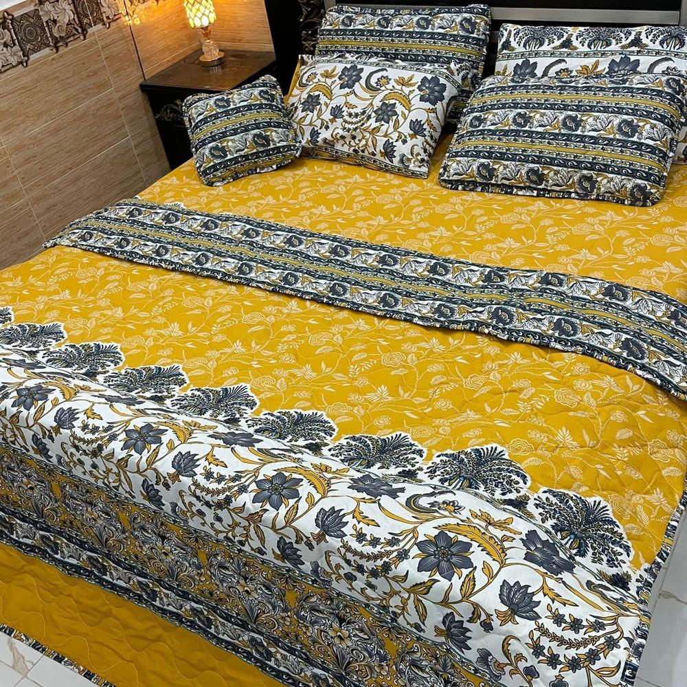 7 Pcs Cotton Salonica Quilted Comforter Set