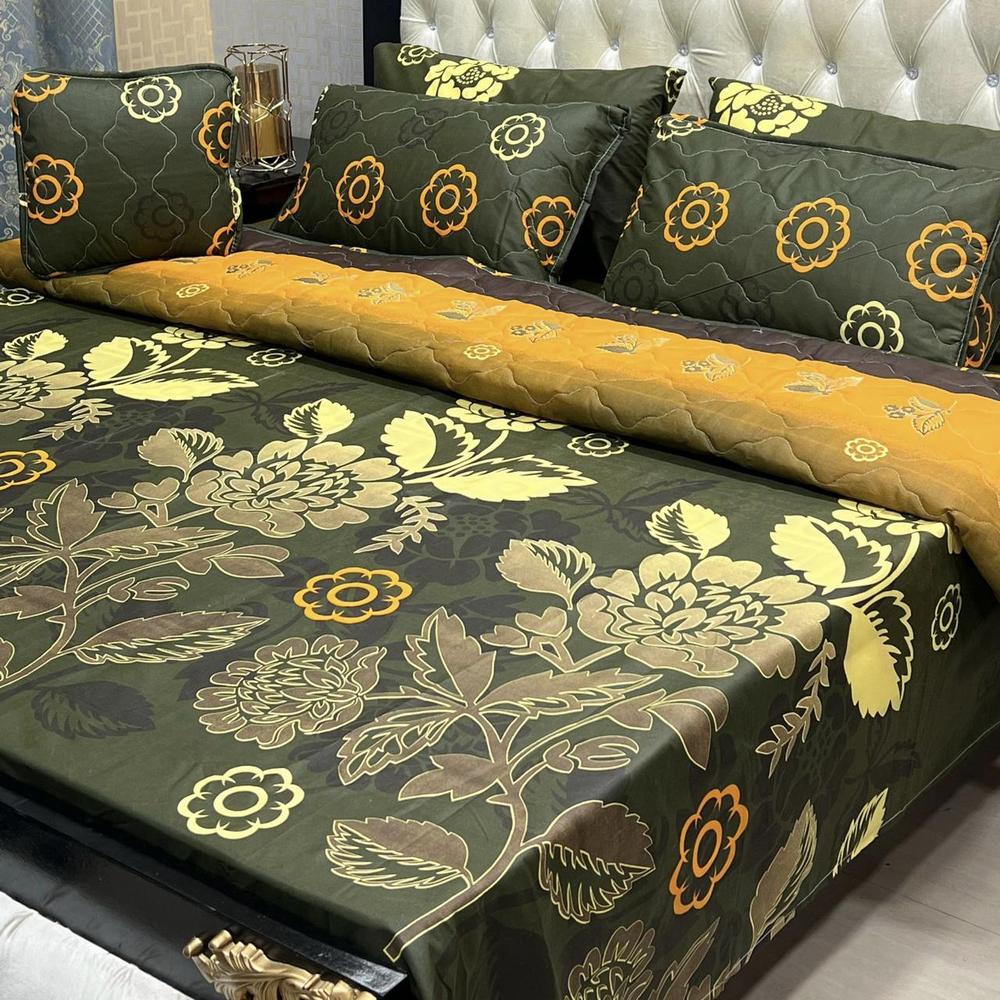 7 Pcs Cotton Salonica Quilted Comforter Set