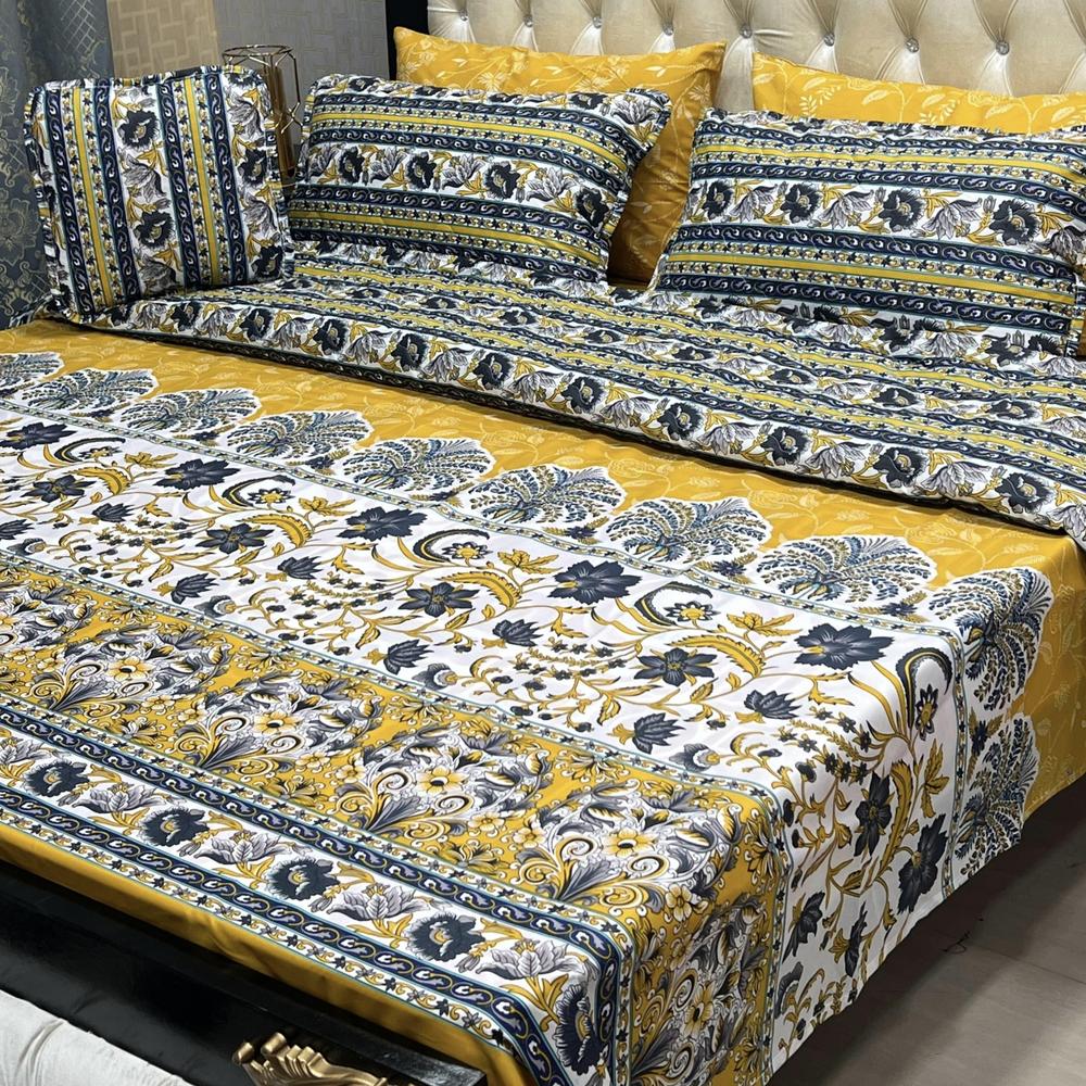 7 Pcs Cotton Salonica Printed Comforter Set