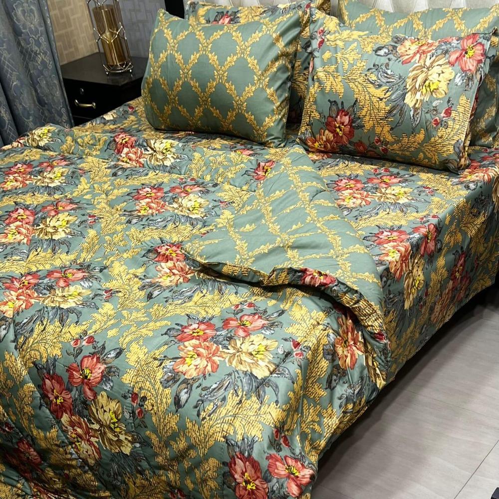 6 Pcs Cotton Salonica Printed Razai Set