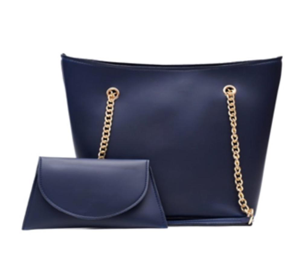 Women's PU Leather Plain Tote Handbag