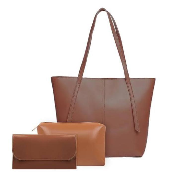 Chic PU Leather Printed Tote Bag for Women in Elegant Brown