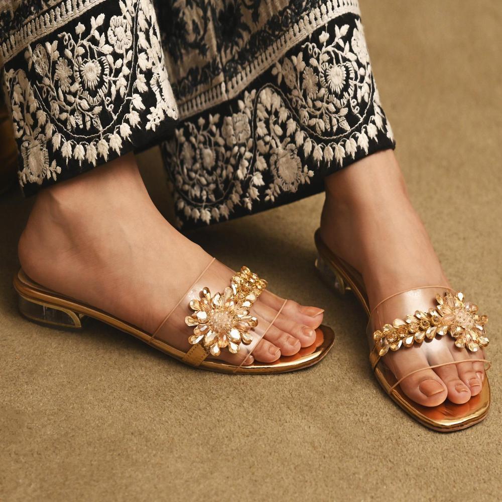 Women's Synthetic Velvet Fancy Block Heels