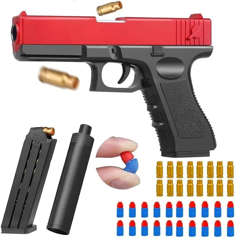 Kids Red Black Plastic Toy Gun 3-5 Years