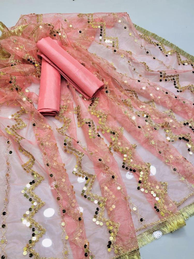 Women’s Unstitched Silk Plain Fancy Dress