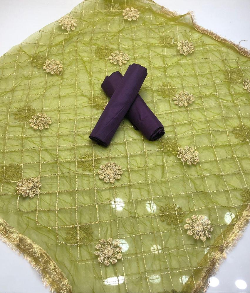 3 Pcs Women's Unstitched Silk Plain Suit