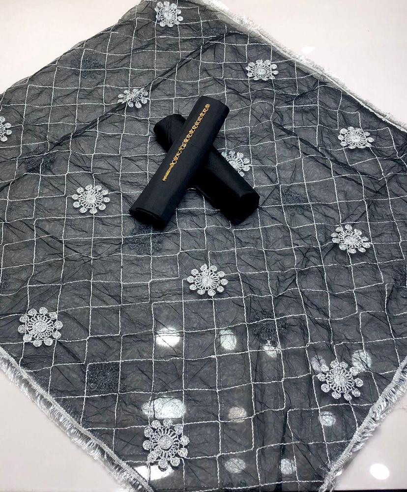 3 Pcs Women's Unstitched Silk Plain Suit