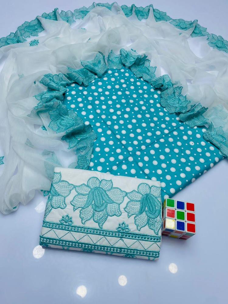 3 Pcs Women's Unstitched Cotton Lawn Printed Suit