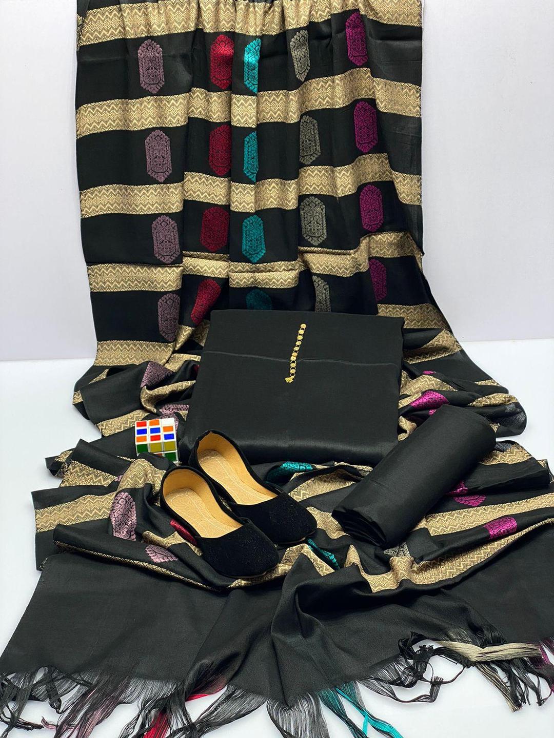 3 Pcs Women's Unstitched Sussi Plain Suit