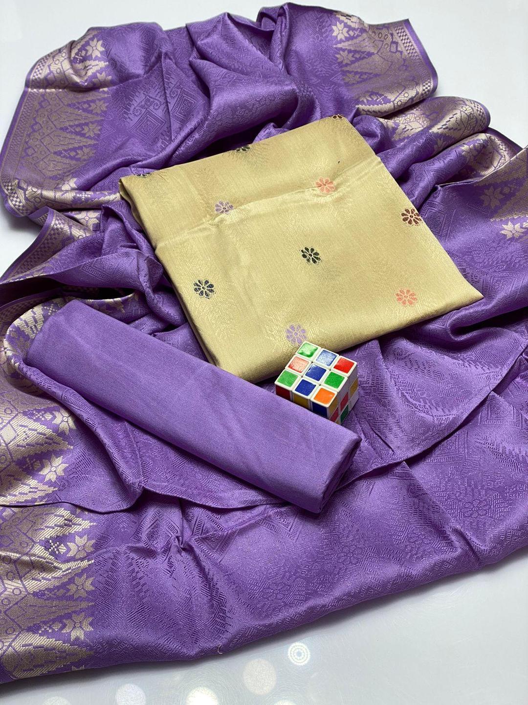 3 Pcs Women's Unstitched Jacquard Plain Suit