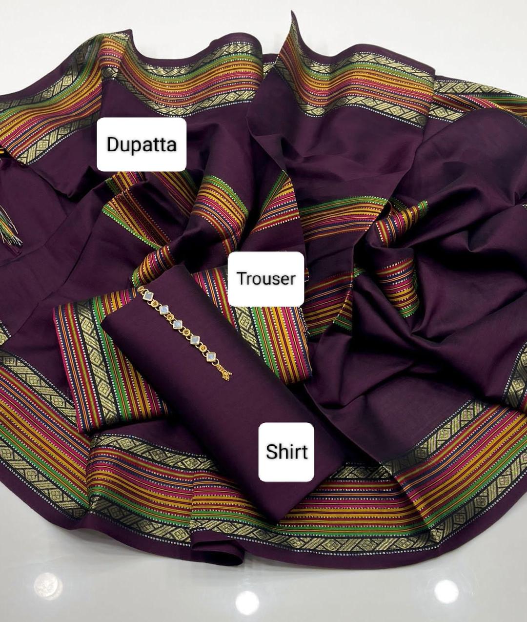 3 Pcs Women's Unstitched Banarsi Plain Suit