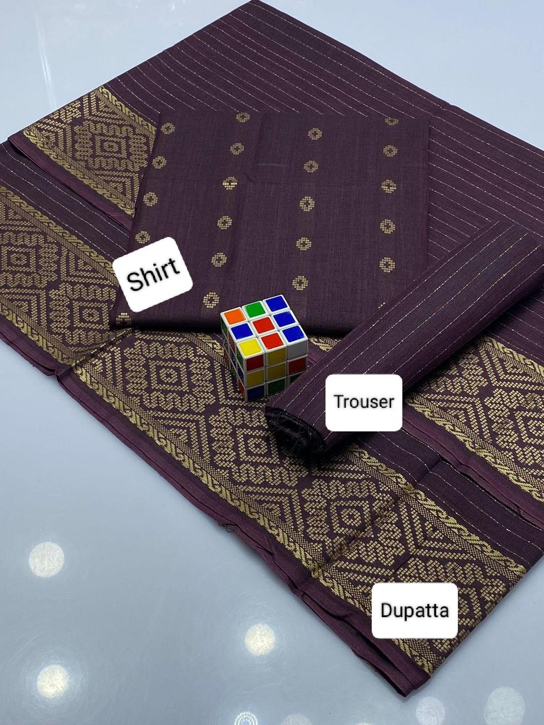 3 Pcs Women's Unstitched Khaddar Zari Tilla Suit