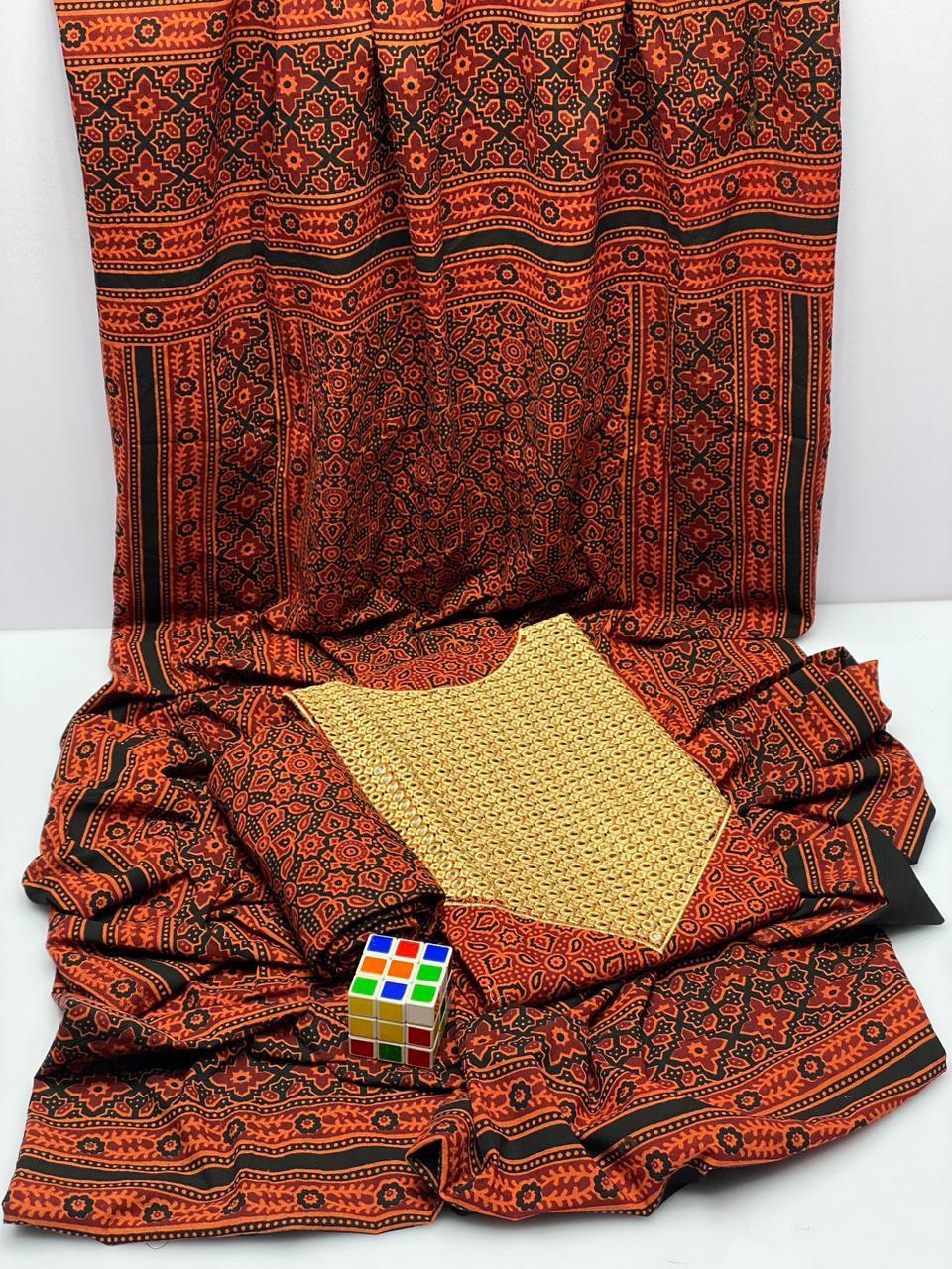 3 Pcs Women's Unstitched Cotton Jacquard Sequins Embroidered Suit