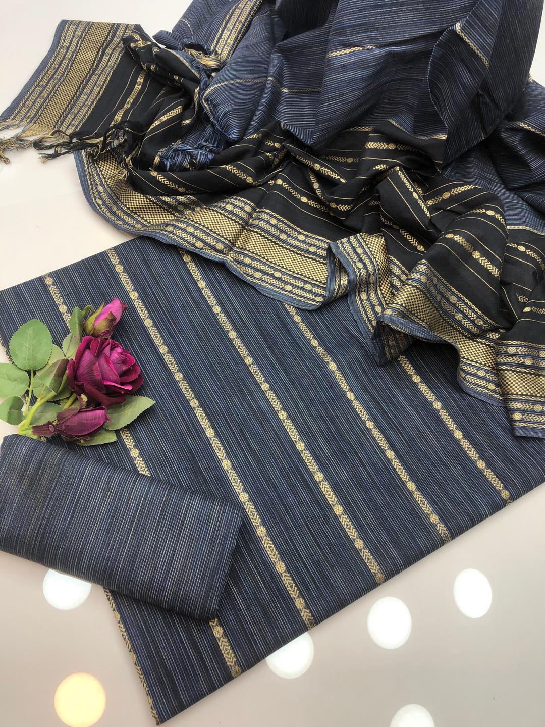 3 Pcs Women's Unstitched Printed Embroidered Suit