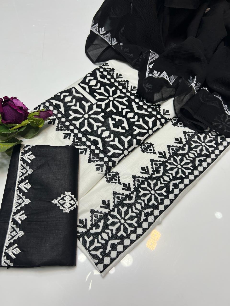 3 Pcs Women's Unstitched Ari Work Suit