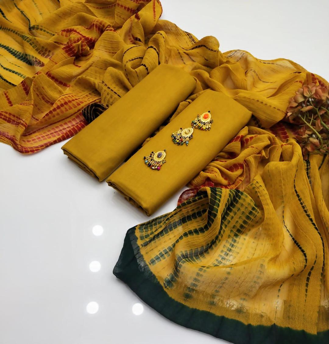 3 Pcs Women's Unstitched Plain Suit