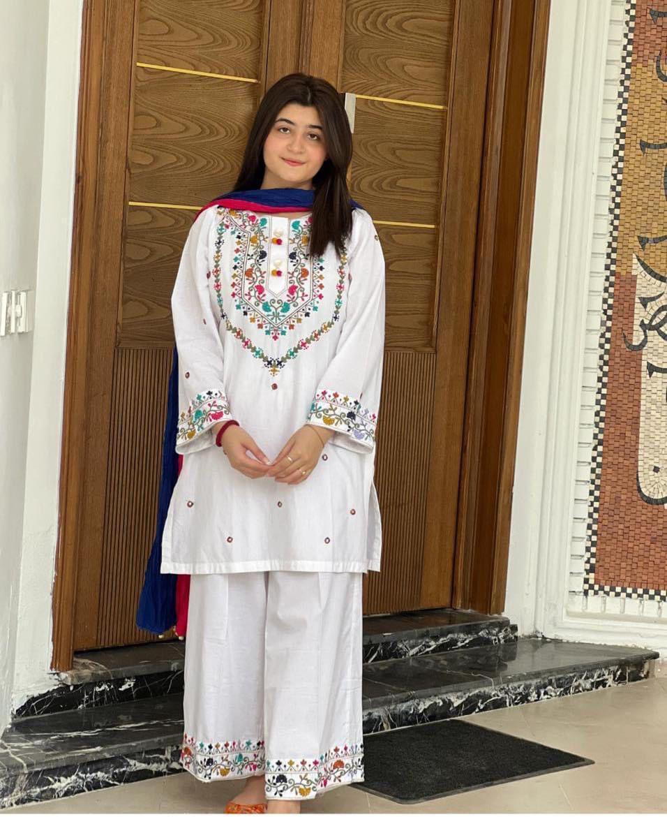 3 Pcs Women's Unstitched Embroidered Suit