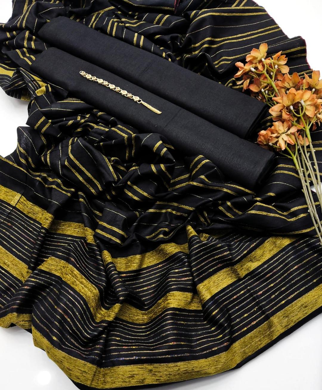 3 Pcs Women's Unstitched Plain Suit