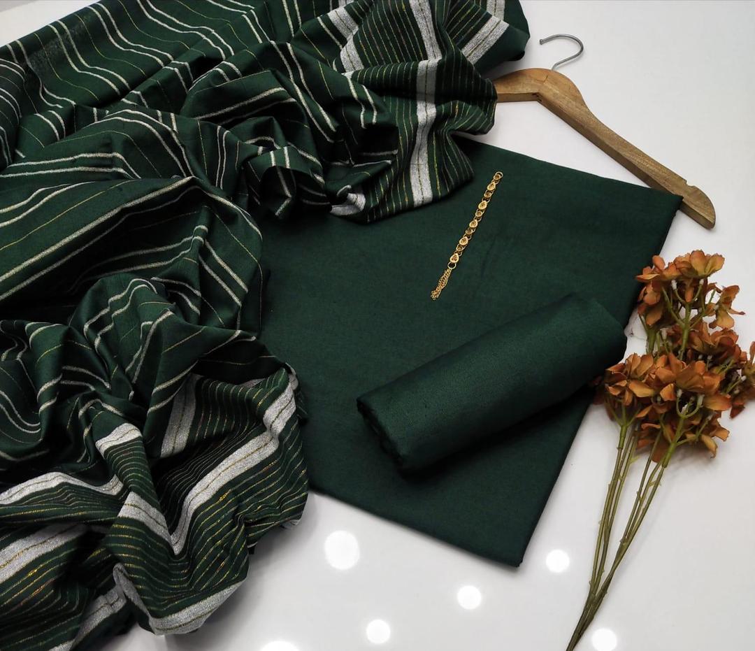 3 Pcs Women's Unstitched Plain Suit