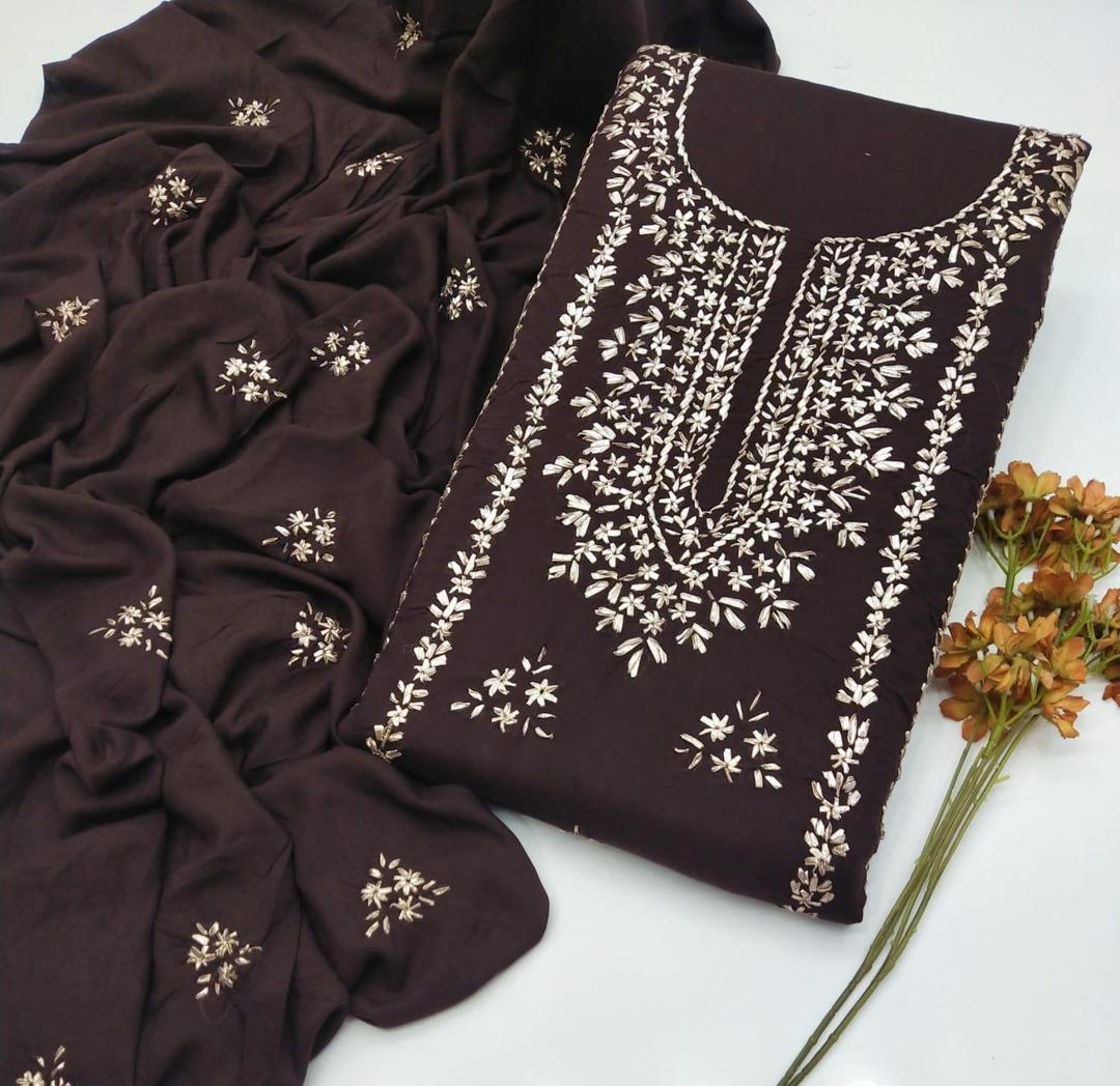 3 Pcs Women's Unstitched Gota Work Suit