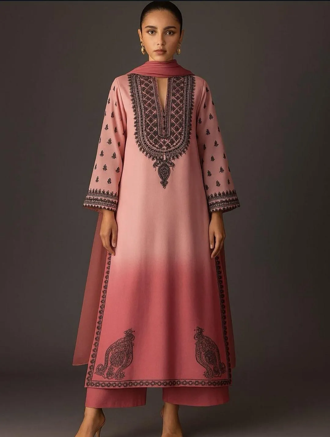 3 Pcs Women's Unstitched Printed Suit