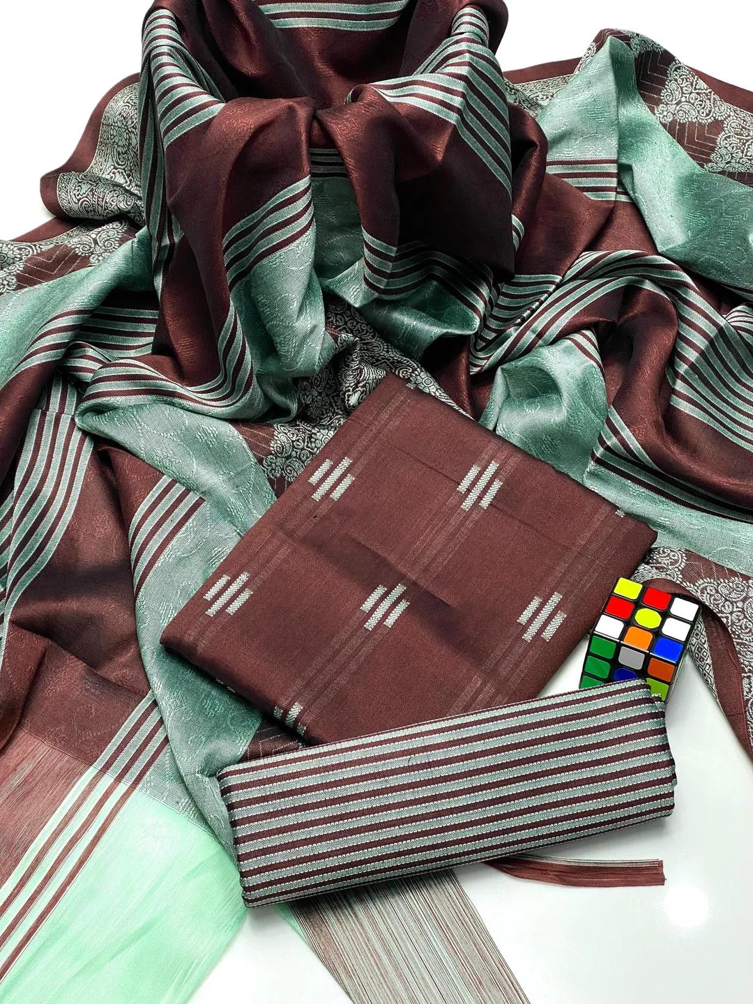 3 Pcs Women's Unstitched Printed Embroidered Suit