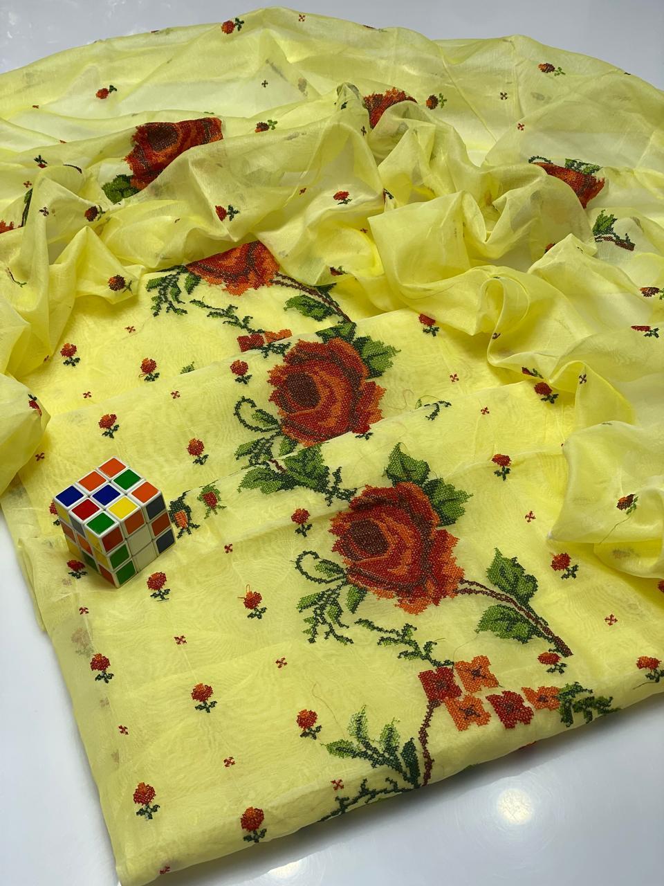 2 Pcs Women's Unstitched Paper Cotton Embroidered Suit