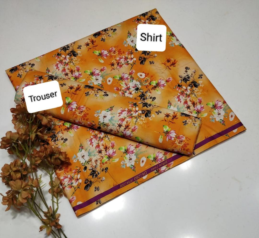 2 Pcs Women's Unstitched Linen Digital Print Suit