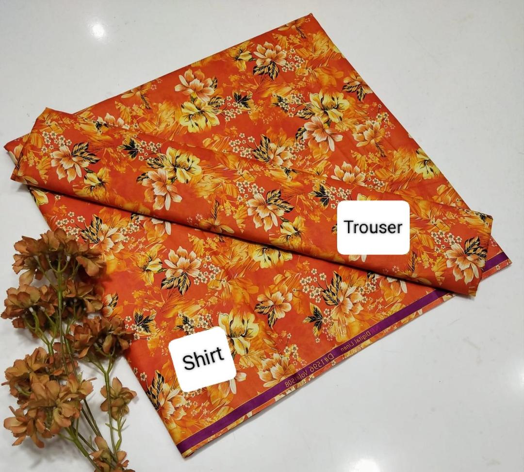 2 Pcs Women's Unstitched Linen Digital Print Suit