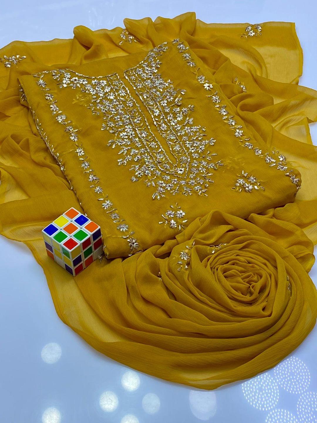 2 Pcs Women's Unstitched Hand Work Suit