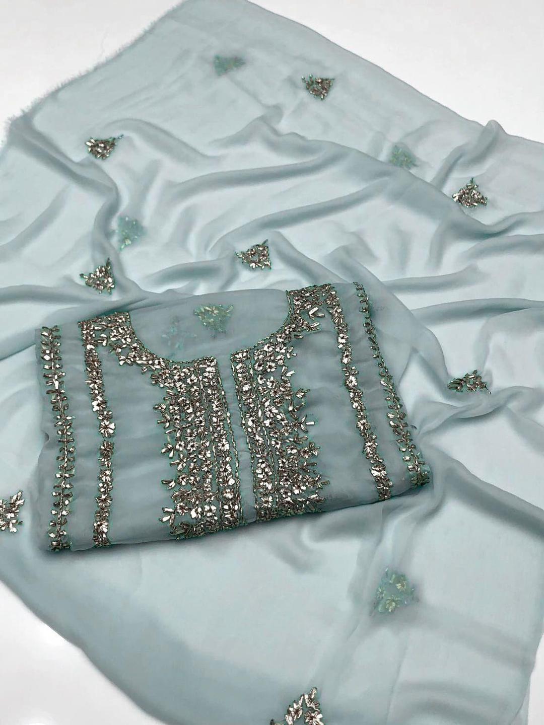 2 Pcs Women's Unstitched Hand Work Suit