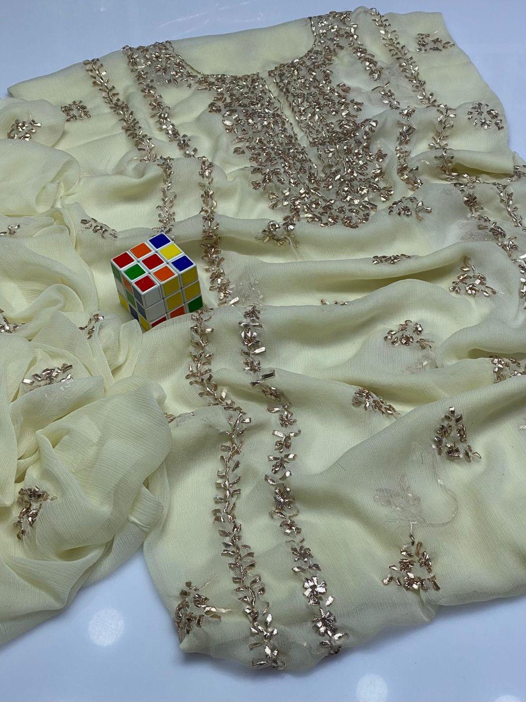 2 Pcs Women's Unstitched Hand Work Suit