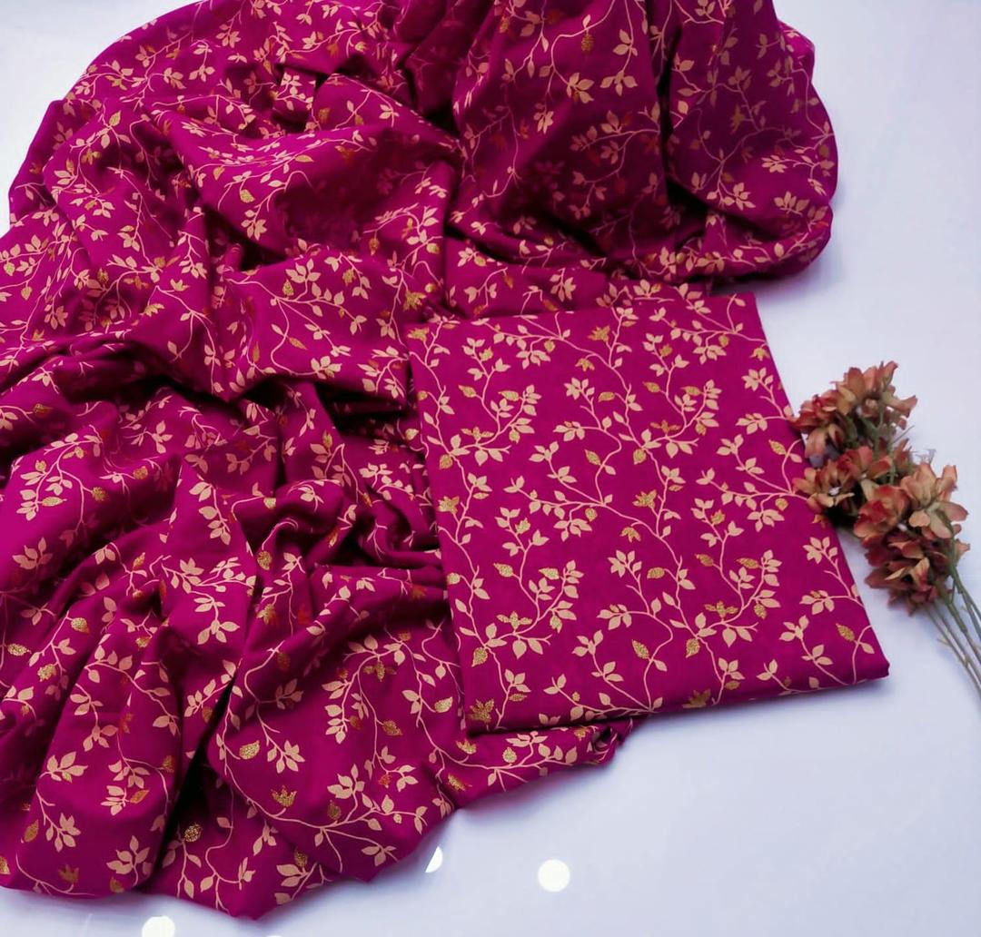 2 Pcs Women's Unstitched Block Printed Suit