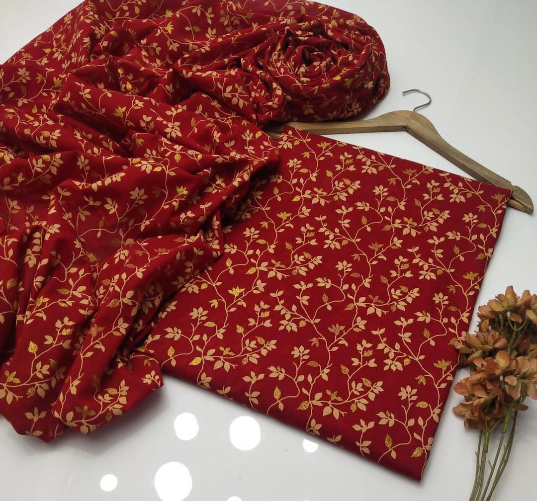 2 Pcs Women's Unstitched Block Printed Suit