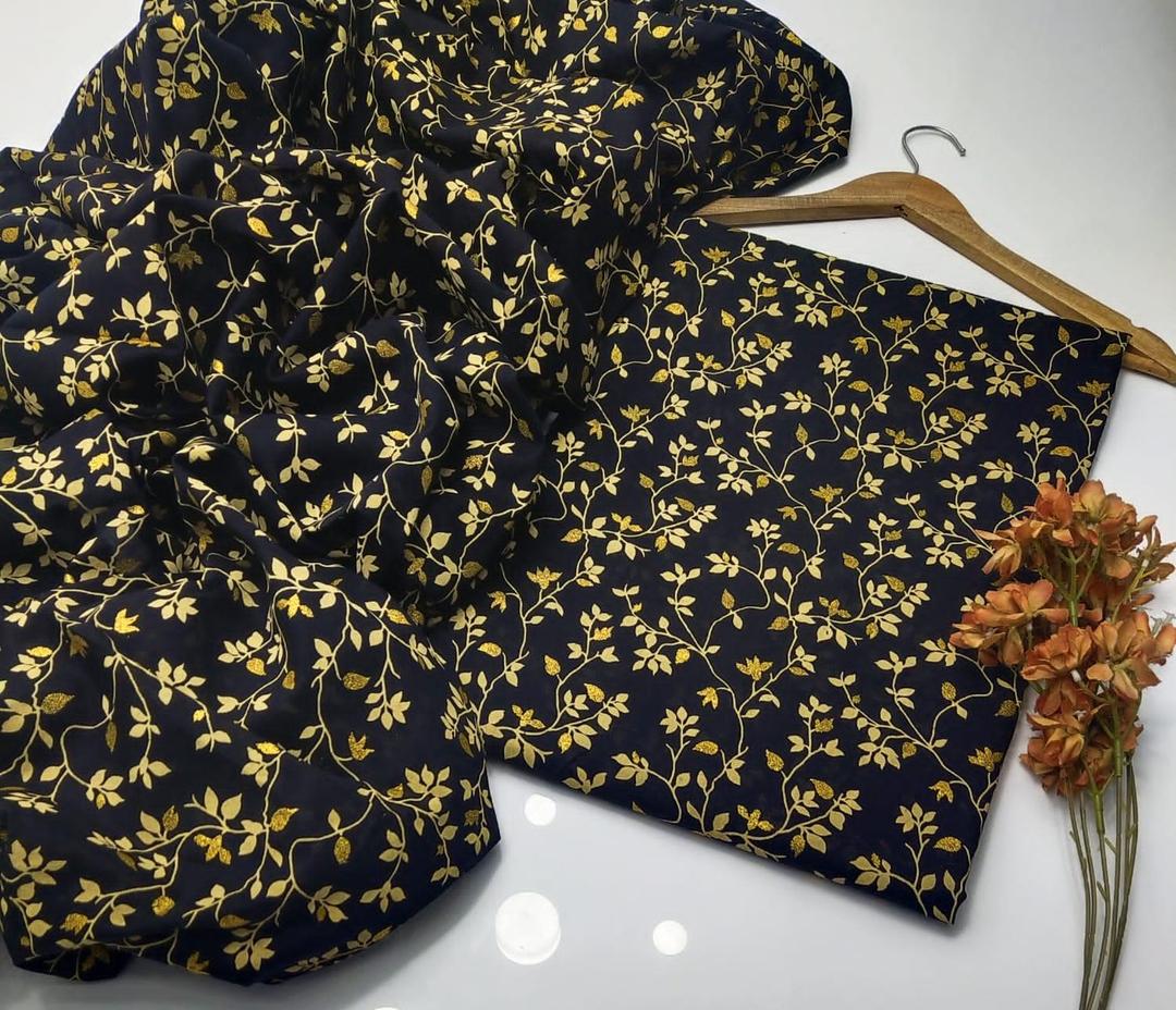 2 Pcs Women's Unstitched Block Printed Suit