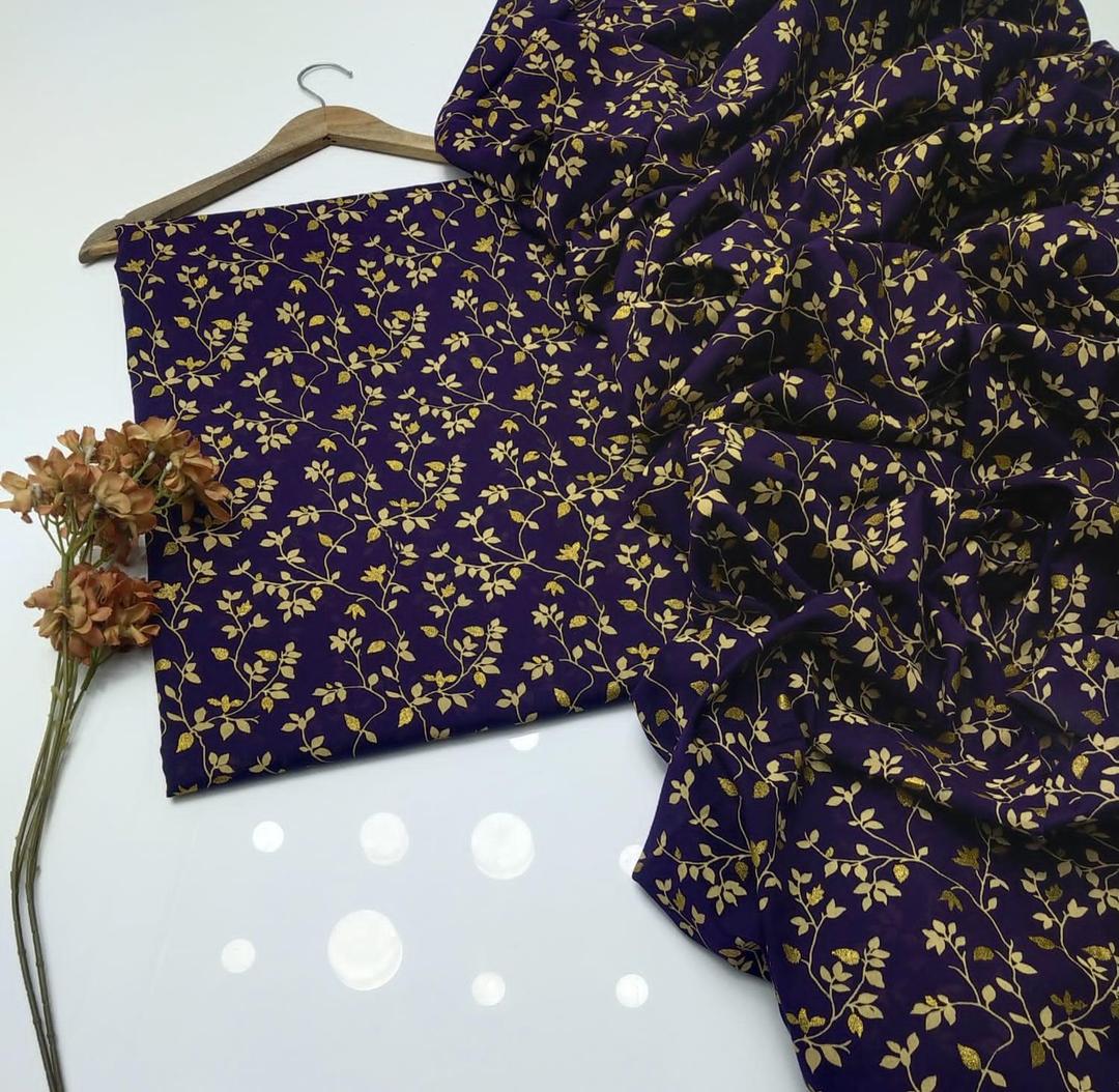 2 Pcs Women's Unstitched Block Printed Suit