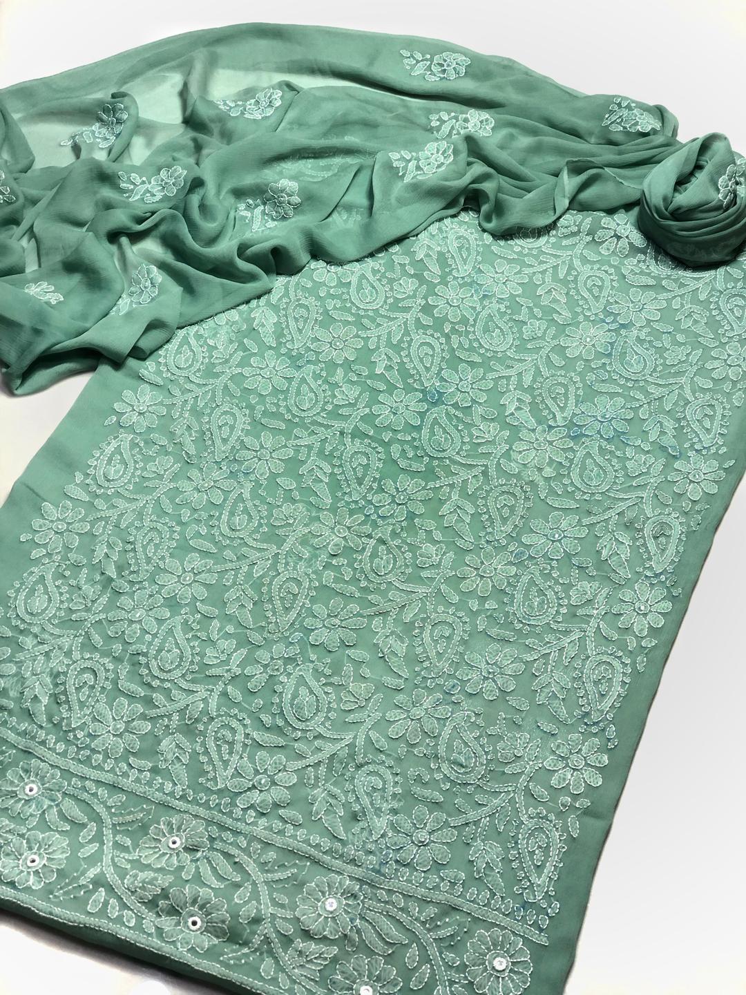 2 Pcs Women's Unstitched Chikankari Embroidered Suit