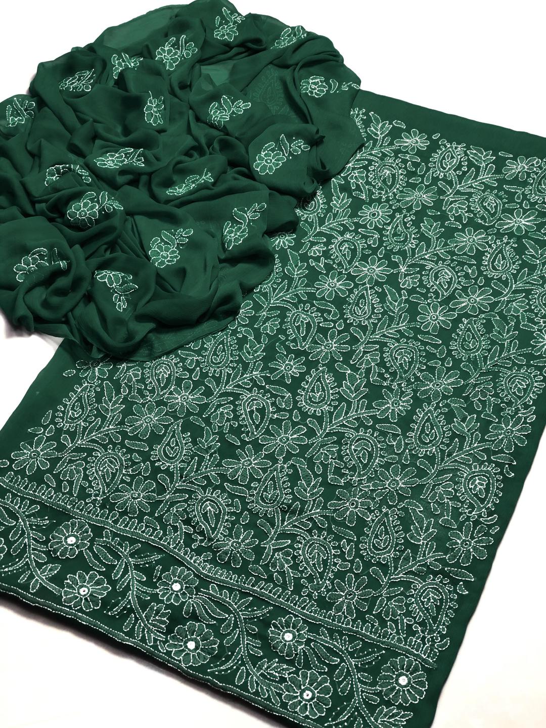 2 Pcs Women's Unstitched Chikankari Embroidered Suit