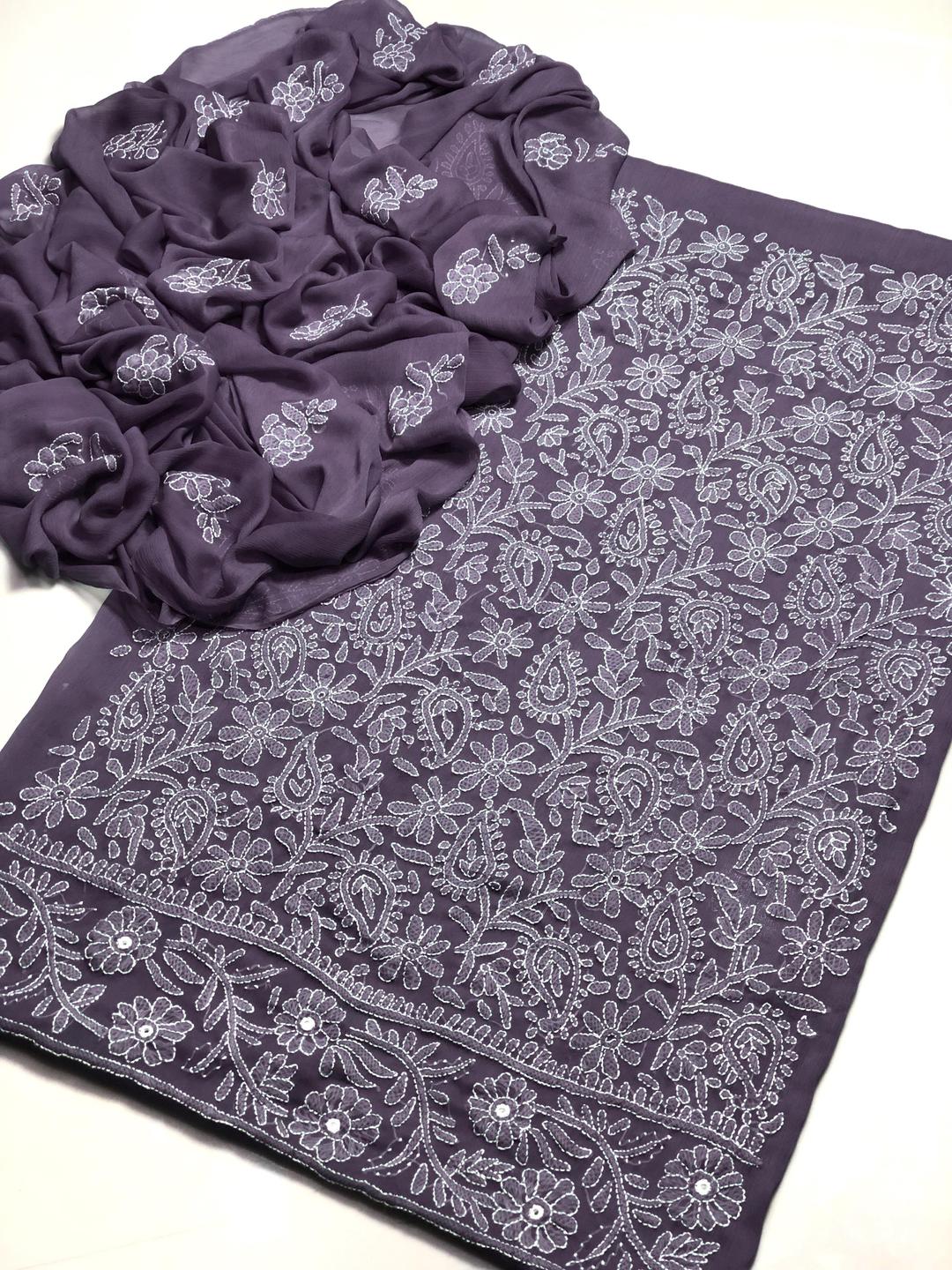 2 Pcs Women's Unstitched Chikankari Embroidered Suit