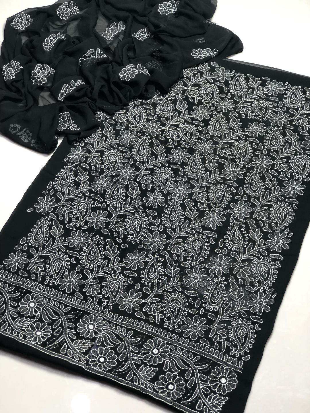 2 Pcs Women's Unstitched Chikankari Embroidered Suit