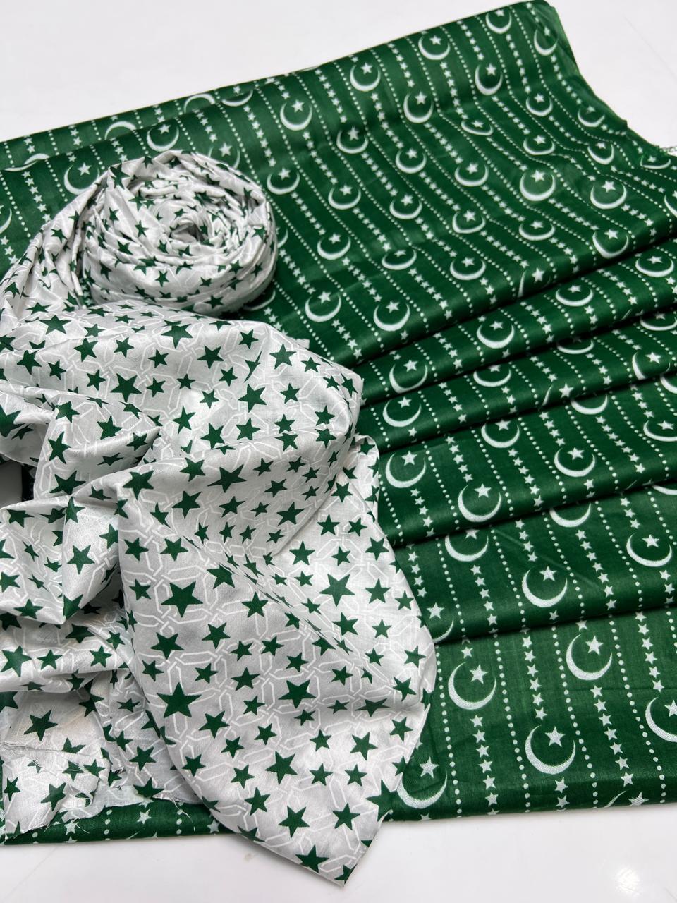 2 Pcs Women's Unstitched Printed Suit