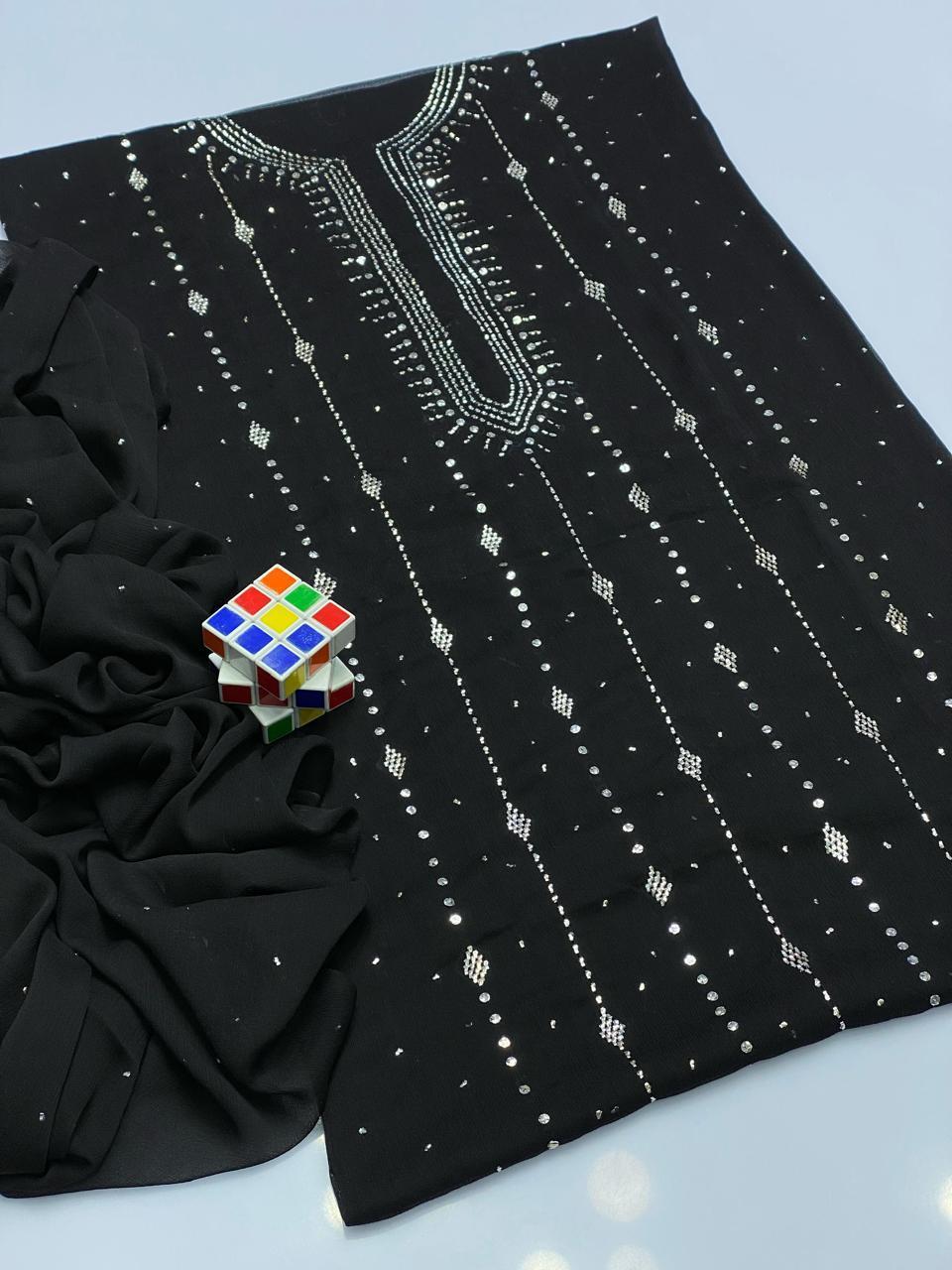 2 Pcs Women's Unstitched Hand Work Suit