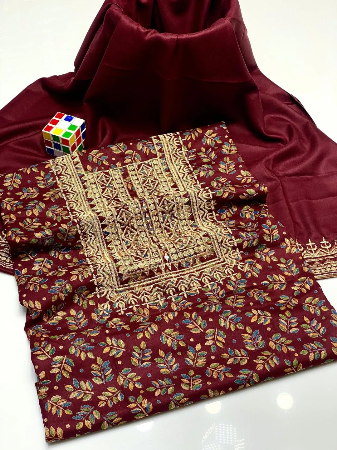 2 Pcs Women's Unstitched Sequins Suit