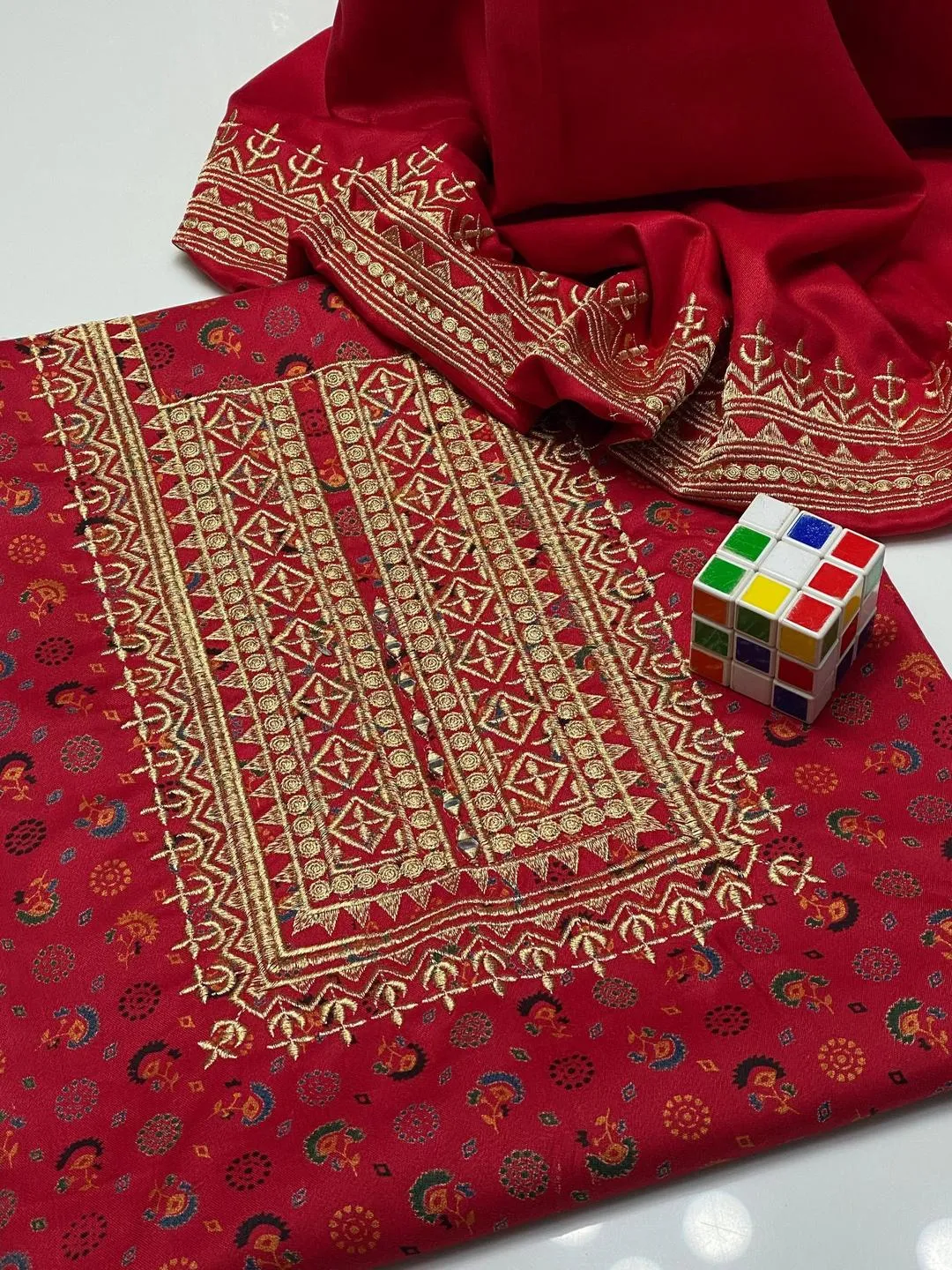 2 Pcs Women's Unstitched Sequins Suit